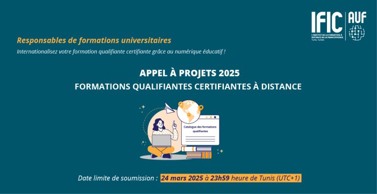 APPEL à formations certifiantes – Institut de la Formation à Distance de la Francophonie